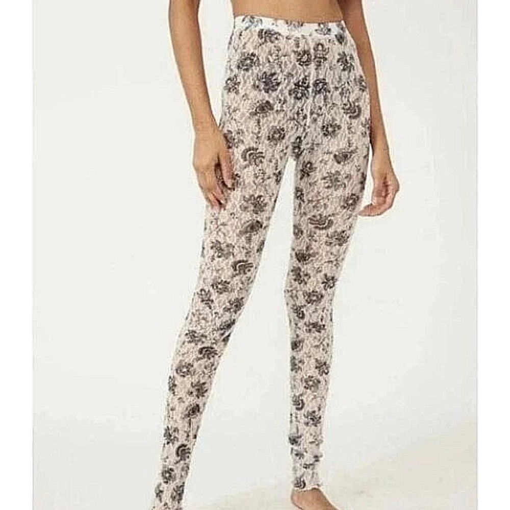 Free People Intimately Floral Lace Leggings Chamois Combo L22831 XS